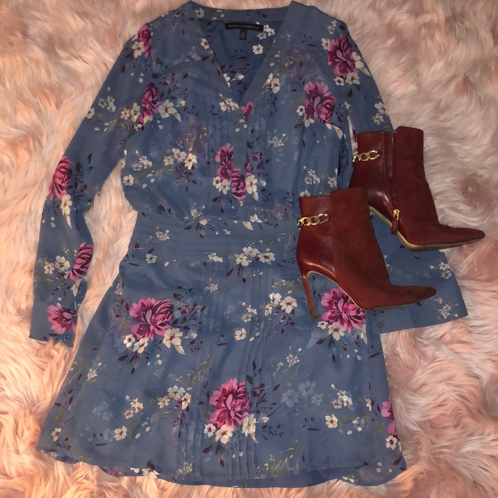 Floral White House Black Market Dress